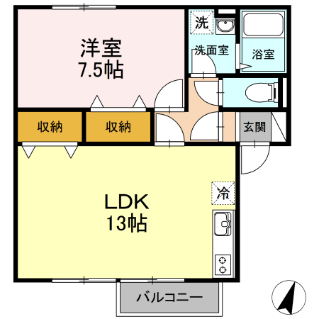 セジュール関川B 101号室